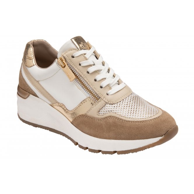  White & Natural Leather Sammie Casual Trainers | Stressless By Lotus