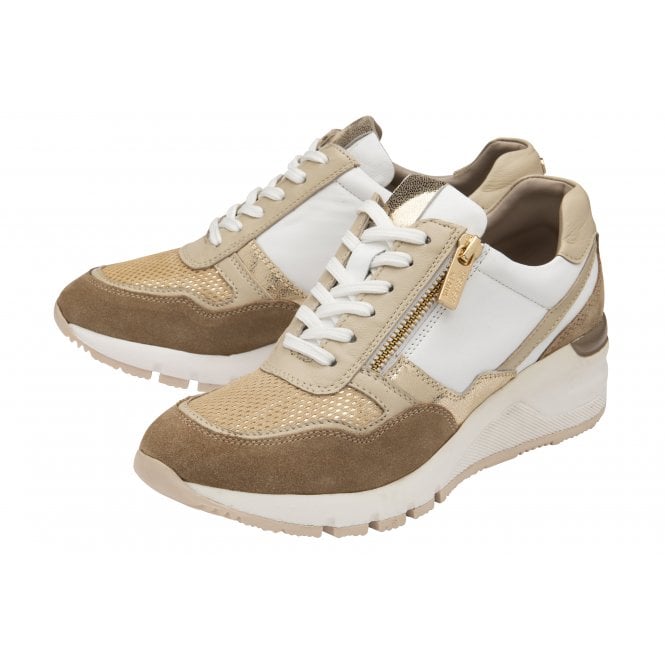  White & Natural Leather Sammie Casual Trainers | Stressless By Lotus