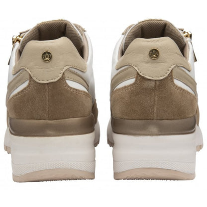  White & Natural Leather Sammie Casual Trainers | Stressless By Lotus