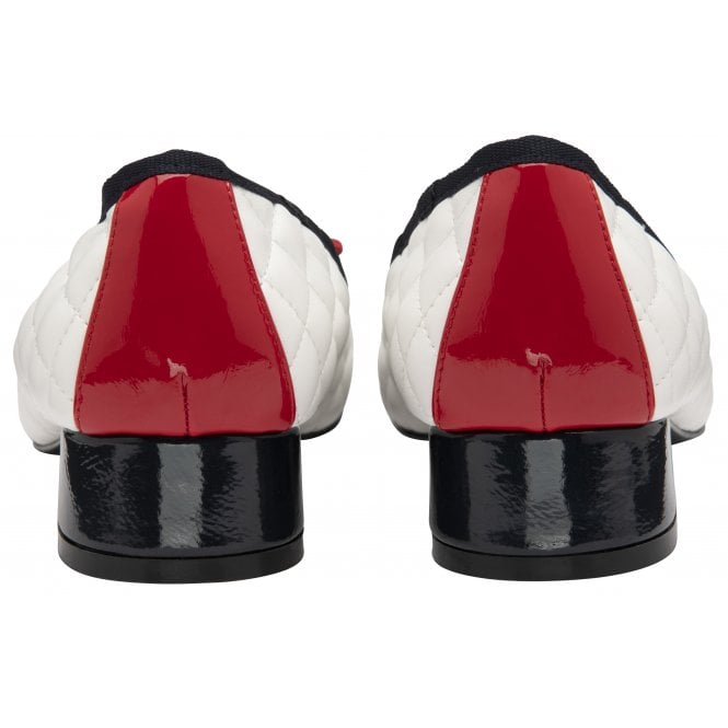  White, Navy & Red Ivy Ballerina Shoes | Lotus
