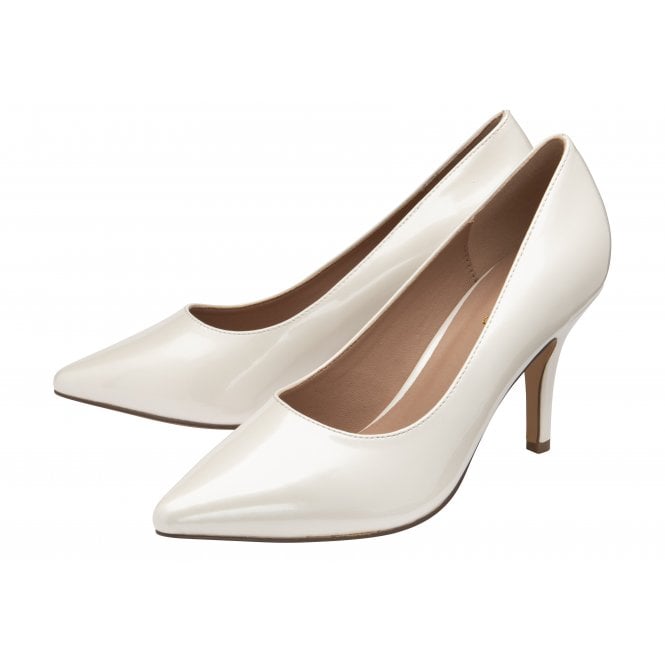  White Pearl Patent Roma Court Shoes | Lotus