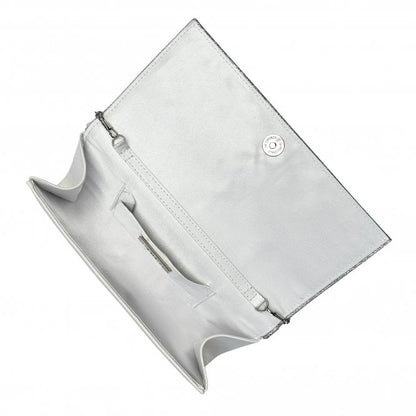  White & Silver Glitz Fidda Clutch Bag | Lotus 