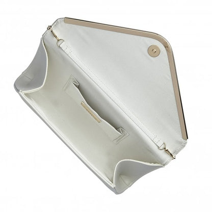  White Smooth Sommerton Clutch Bag | Lotus