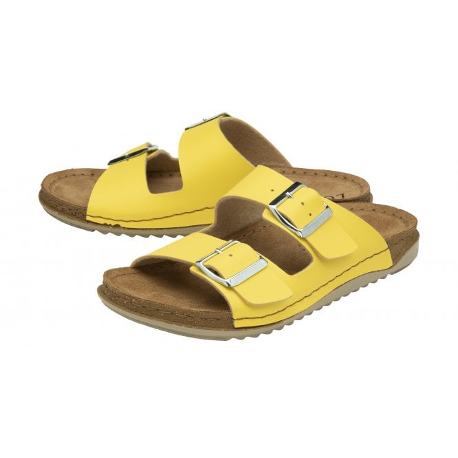  Yellow Cortona Open-Toe Mule Sandals | Lotus